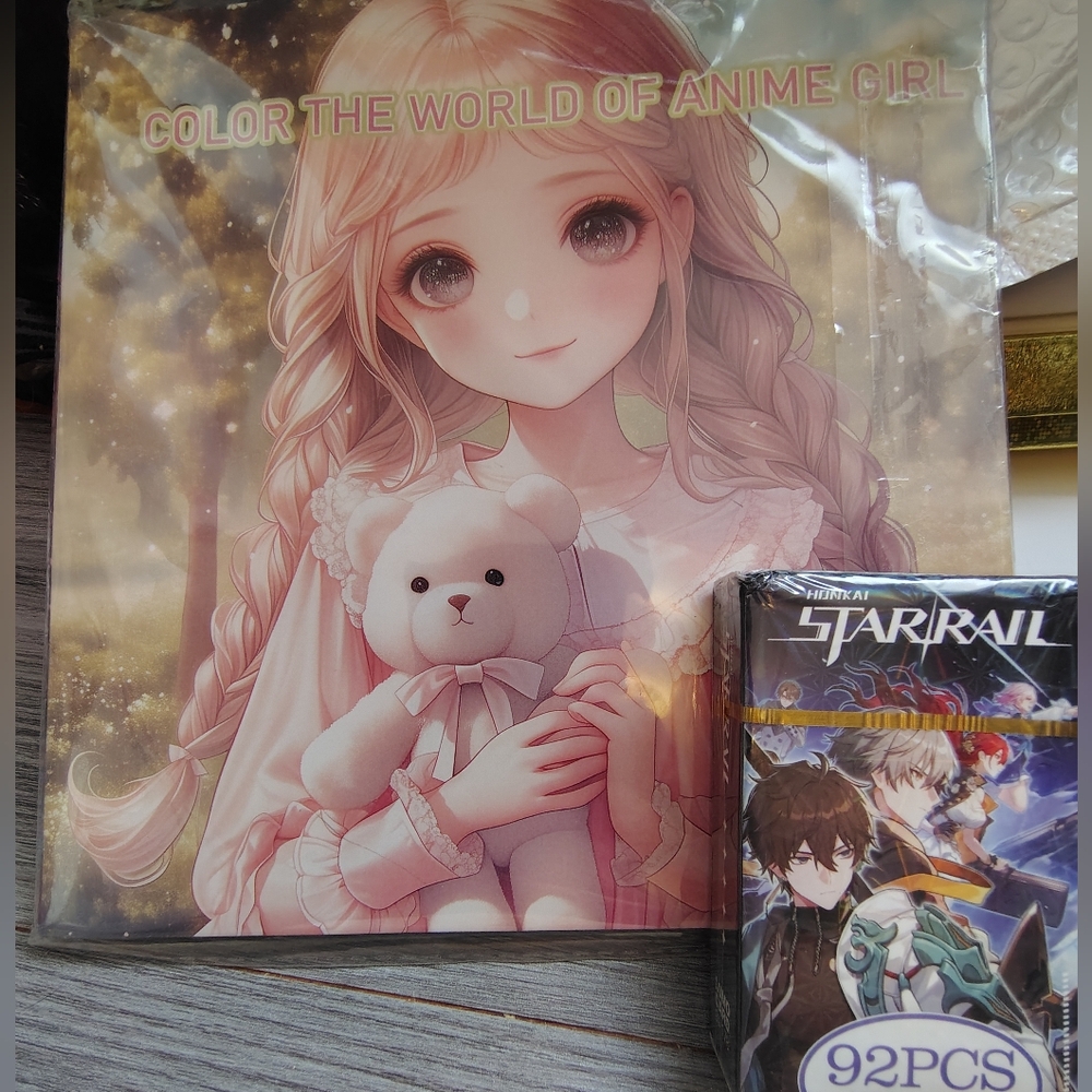 Anime cards coloring books stickers.